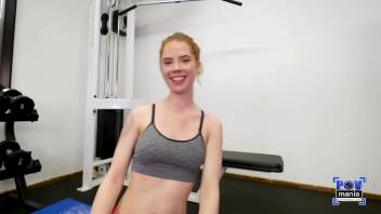 POV Slim Gym Babe Pepper Hart Sucks and Fucks Dick After Workout!