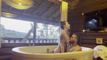 Sex in the mountains - couple making love in the bathtub - @anarothbardreal
