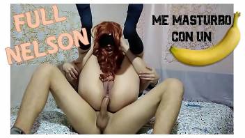 I got bored of studying and preferred to MASTURBATE with a BANANA to finish in FULL NELSON